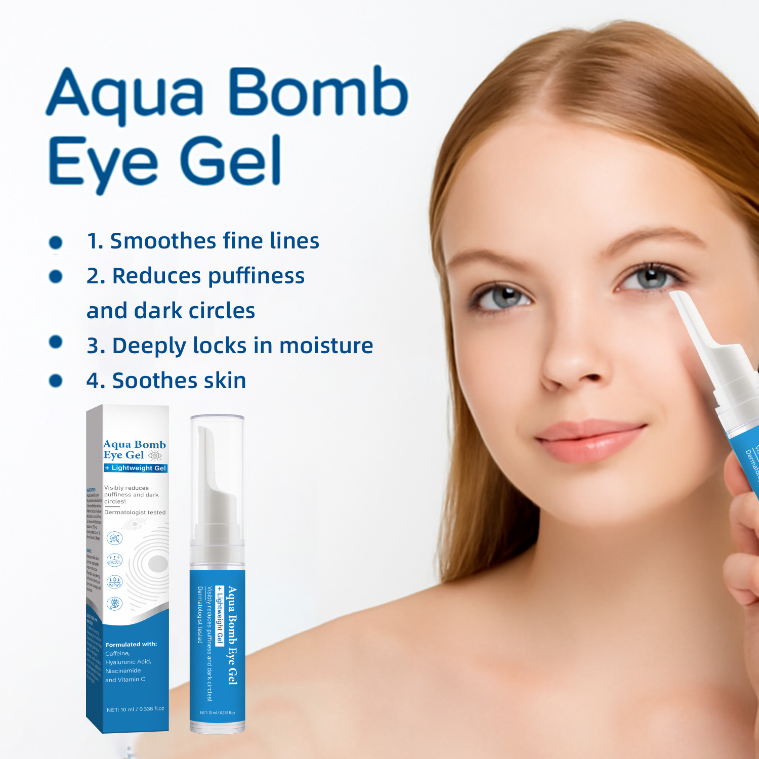 Hyaluronic Acid Serum - Aqua Cooling Ooggel Cafeïne & Hyaluronzuur